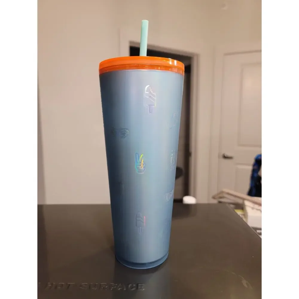 Starbucks Blue Soft Touch Emoji Venti Tumbler